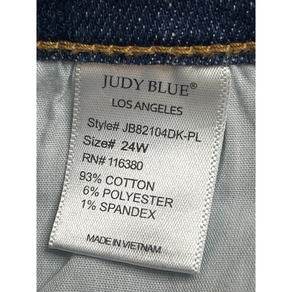 Judy Blue Slim Fit Distressed Mid Rise Blue Jeans, Size 24W, Jb82104dk-pl - Picture 12 of 12